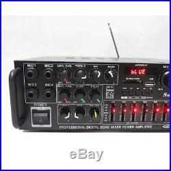 110V 2 Channel EQ Bluetooth 800W Home Stereo Power Amplifier Amp USB SD Remote