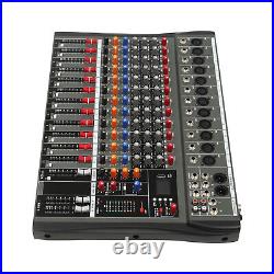 12 Channel Sound Audio Mixer Bluetooth USB DJ Live Studio Mixing Console Amplifi