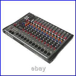 12 Channel Sound Audio Mixer Bluetooth USB DJ Live Studio Mixing Console Amplifi