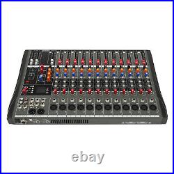 12 Channel Sound Audio Mixer Bluetooth USB DJ Live Studio Mixing Console Amplifi