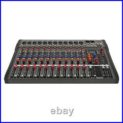 12 Channel Sound Audio Mixer Bluetooth USB DJ Live Studio Mixing Console Amplifi