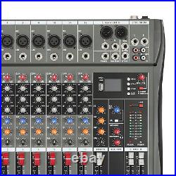 12 Channel Sound Audio Mixer Bluetooth USB DJ Live Studio Mixing Console Amplifi