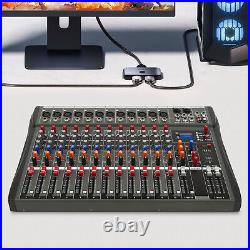 12Channel USB Professional Audio Mixer Sound Board Console Desk System Interface