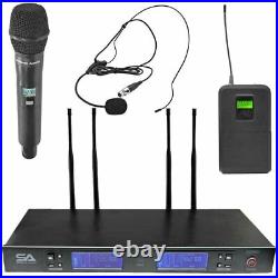 2 Channel UHF Wireless Microphone System with 1 Handheld & 1 Headset Microphone