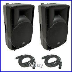 (2) Harmony Audio HA-C12A Pro DJ 12 Powered 800W PA Speaker & (2) XLR Cable