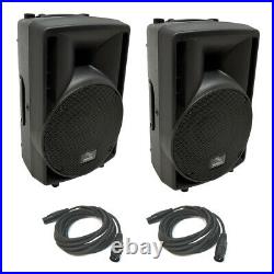 (2) Harmony Audio HA-C8A Pro DJ 8 Powered 300W PA Speaker & (2) 15FT XLR Cable