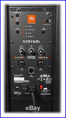 (2) JBL EON615 15 2000 Watt Powered DJ PA Speakers with Bluetooth App Control