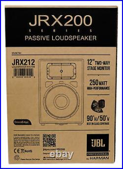 (2) JBL Pro JRX212 12 2000w Passive 8 Ohm PA/DJ Speakers+Stands+Cables JRX 212