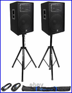 (2) JBL Pro JRX215 15 2000w Passive 8 Ohm PA/DJ Speakers+Stands+Cables JRX 215