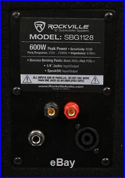 (2) New Rockville SBG1128 12 1200 Watt Passive Pro DJ Subwoofers Subs