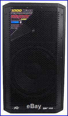 (2) Peavey DM 112 12 1000W Active Powered PA Speakers+Digital DSP