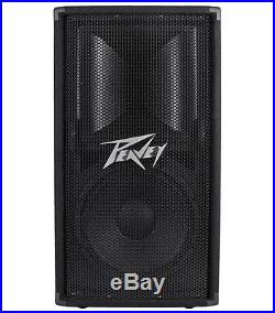 (2) Peavey PV112 12 Two Way 1600 Watt Pro Audio DJ Live Sound Speakers + Cables