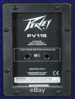(2) Peavey PV118 18 Inch Passive PA Subwoofer Sub +FREE Speaker Cables