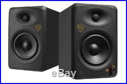 2 Rockville ASM5 5 200W Powered Studio Monitors+Stands+Pads+Headphones+Mic