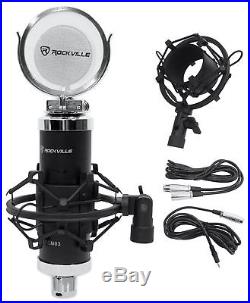 2 Rockville ASM5 5 200W Powered Studio Monitors+Stands+Pads+Headphones+Mic
