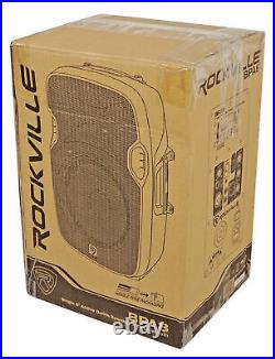 (2) Rockville BPA8 8 Professional Powered Active 300w DJ PA Speakers+Bluetooth
