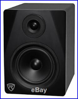(2) Rockville DPM5B Dual Powered 5.25 300 Watt Active Studio Monitor Speakers