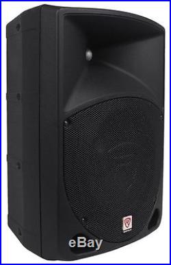 2 Rockville RPG10 10 Powered 600W DJ PA Speakers+2 Subwoofers+Mounting Poles
