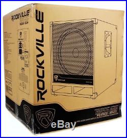 (2) Rockville RPG12 12 Powered PA Speakers+Active 15 Subwoofer+Stands+Cables
