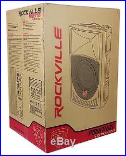 (2) Rockville RPG15 15 Powered 1000W DJ/PA Speakers+(2) 15 Subwoofers+Poles