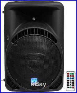 (2) Rockville RPG15BT 15 2000w Powered BlueTooth/USB DJ Speakers+Stands+Cables