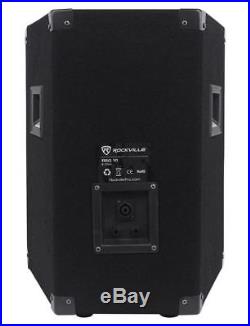 (2)Rockville RSG10 10 400 Watt 2Way 8-Ohm Passive DJ PA Speaker +Stands +Cables