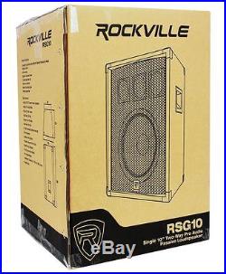 2 Rockville RSG10 10 PA Speakers+Technical Pro AX1200 1200w Power DJ Amplifier