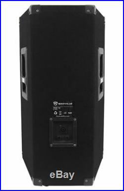 (2)Rockville RSG12 12 3Way 1000 Watt 8Ohm Passive DJ PA Speaker +Stands +Cables