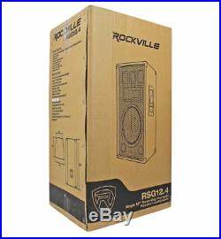 2 Rockville RSG12.4 12 1000w DJ Speakers+RPA5 1000w Amplifier+Stands+Cables+Bag