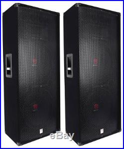 (2) Rockville RSG15.24 Dual 15 3000 Watt 3-Way 4-Ohm Passive DJ / PA Speaker