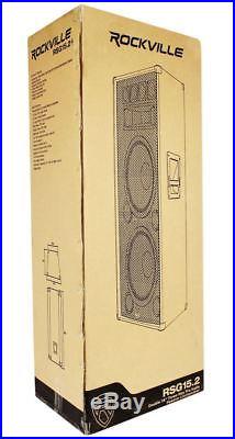 2 Rockville RSG15.24 Dual 15 3000w 3-Way DJ/Pro PA Speakers+Powered Mixer withUSB