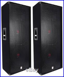 (2) Rockville RSG15.28 Dual 15 3000 Watt 3-Way 8-Ohm Passive DJ / PA Speaker