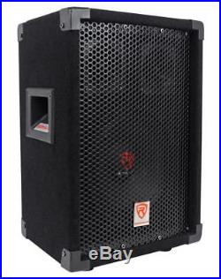 (2) Rockville RSG8 8 300 Watt 2-Way 8-Ohm Passive DJ PA Speaker +Stands +Cables