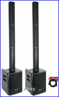 (2) Rockville TITAN PORTABLE ARRAY Rechargeable PA DJ Speakers with8 Subwoofers