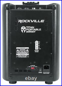 (2) Rockville TITAN PORTABLE ARRAY Rechargeable PA DJ Speakers with8 Subwoofers