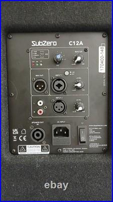 2 x SubZero C12A Active Powered PA Speakers + Proel Heavy Duty Stands