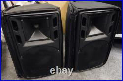 2 x W Audio PSR 8A Powered Speakers Pair 150rms 2 Way Covers Bags Active PA Used