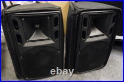 2 x W Audio PSR 8A Powered Speakers Pair 150rms 2 Way Covers Bags Active PA Used