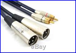2 x XLR Male Plugs to 2 x RCA Phono Plugs Cable 1.5m