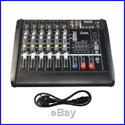 2000 Watts 6 Channel Professional Powered Mixer Power Mixing Console Amplifier