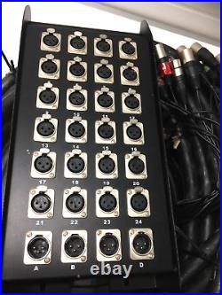 24 Chanel Audio Multicore Xlr + 4 Returns Stage Box 30 Meters Cable
