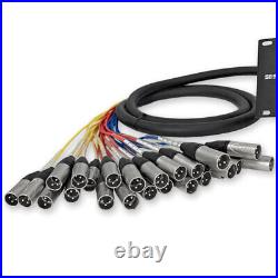 24 Channel Pro Audio XLR TRS Combo Splitter Snake Cable 3' and 10' XLR trunks