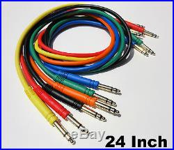 24 New Gold TT Bantam 24 Quad Core Patch Cables Cords 2 Foot Leads 4 Conductor