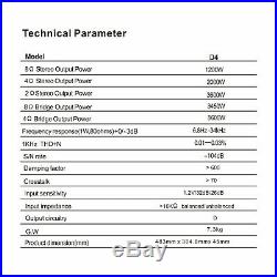 2CH 5600Watts 1U Class D professional power amplifier DJ Subwoofer Tulun Play D4