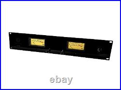 2U 19' inch rack mounted VU meters. Custom vintage look with XLR audio inputs