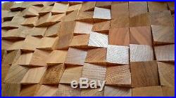 2X NEW 3D NATURAL SOLID OAK WOOD Diffuser acoustic wall decoration panel home