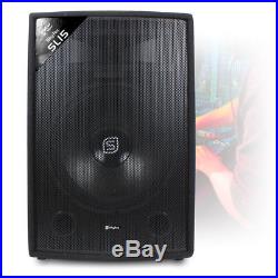2x 15 Inch Speakers PA Amplifier Stands DJ Disco Party System Amp 1600W