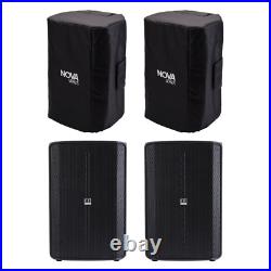2x Audiophony NOVA-15A Inc Covers, 350W RMS 15 2-way Active Speaker, Bluetooth