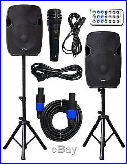 2x Ignite Pro 12 Pro Series Speaker DJ PA System Bluetooth Playback 2000W