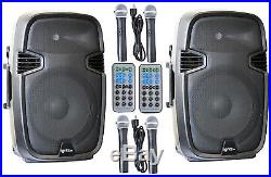 2x Ignite Pro 15 Speaker DJ PA System Rechargeable Bluetooth 4000W